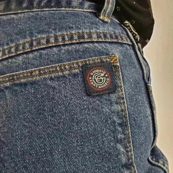 Vintage 90s Giorgio Sant'Angelo Cutoff Denim Mom Jean Shorts - 8 - Picture 4 of 5